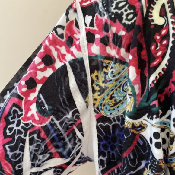 Mushka by Sienna Rose Open Front Cardigan Sz M Semi Sheer Artsy Hippie Festival - Picture 4 of 10